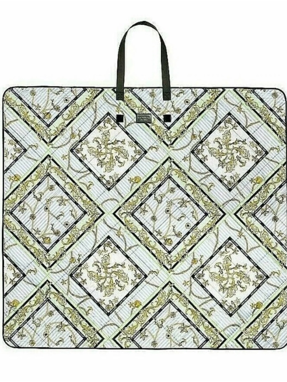 Victoria's Secret Light Blue, Green and Gold Nautical Print Scarf